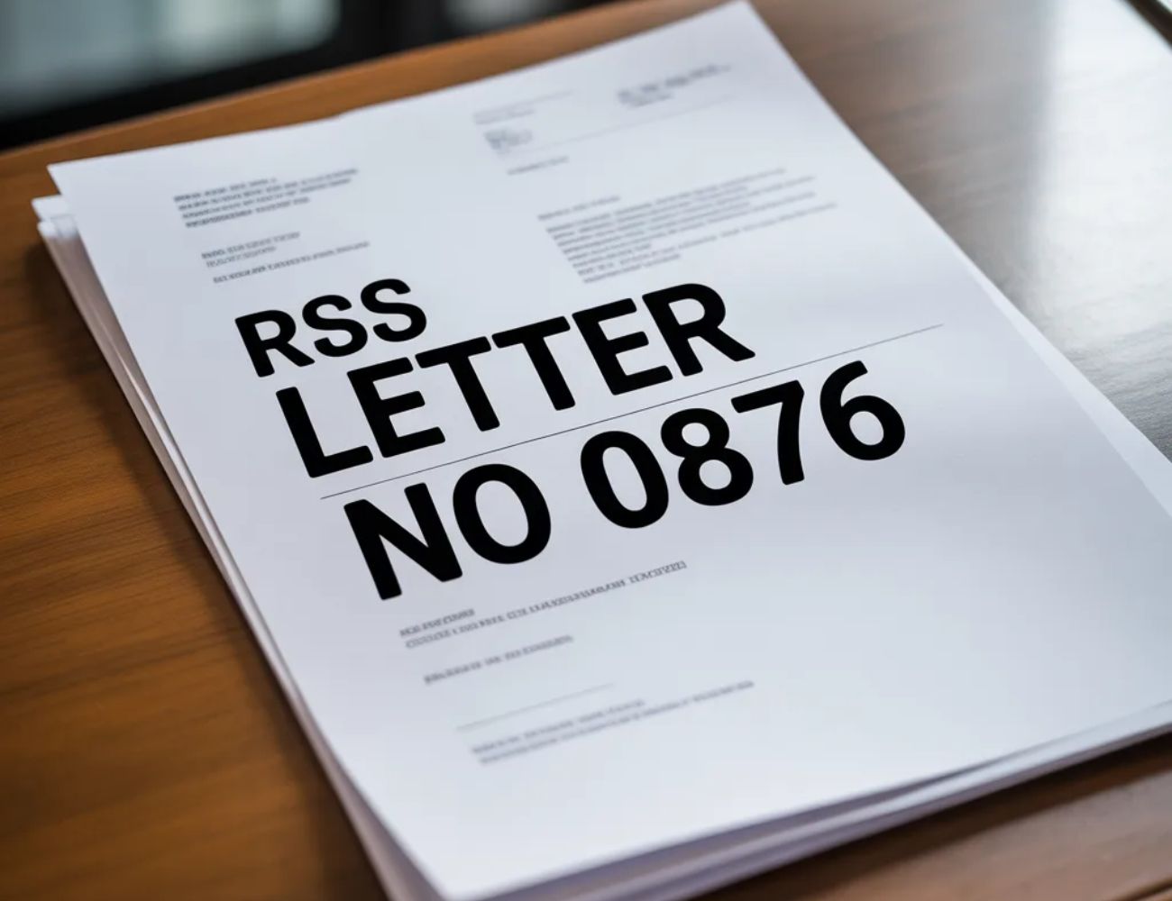 RSS Letter No 0876 System for Structured Communication and Document Tracking